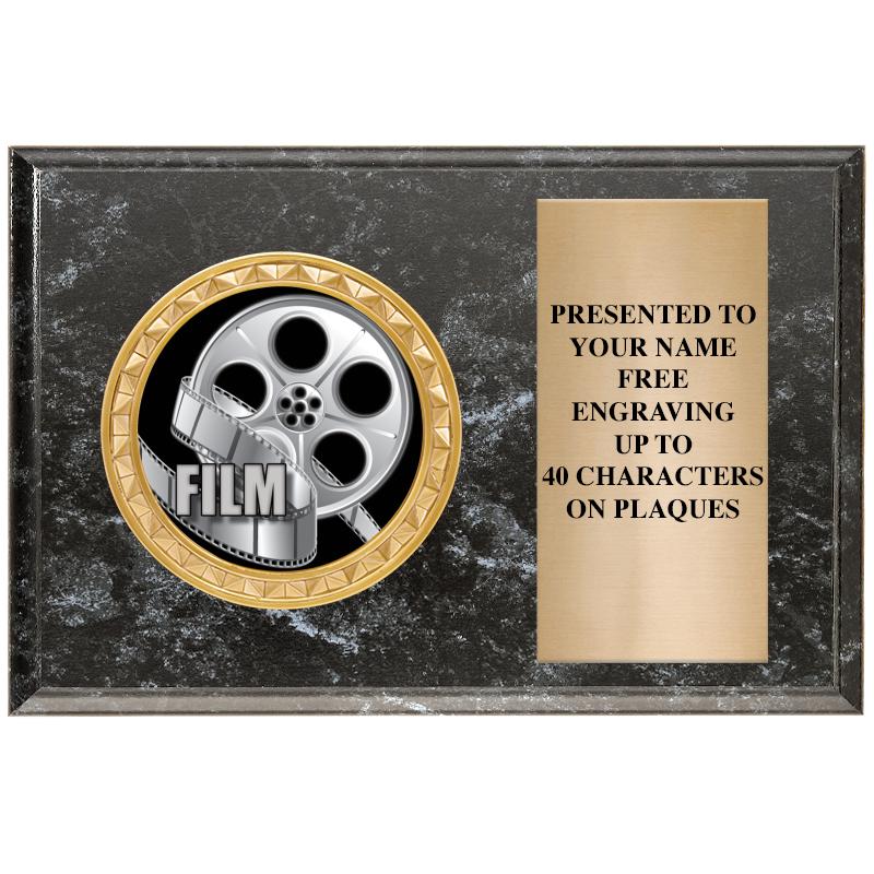 6" X 4" BLACK MBL INSERT PLQ