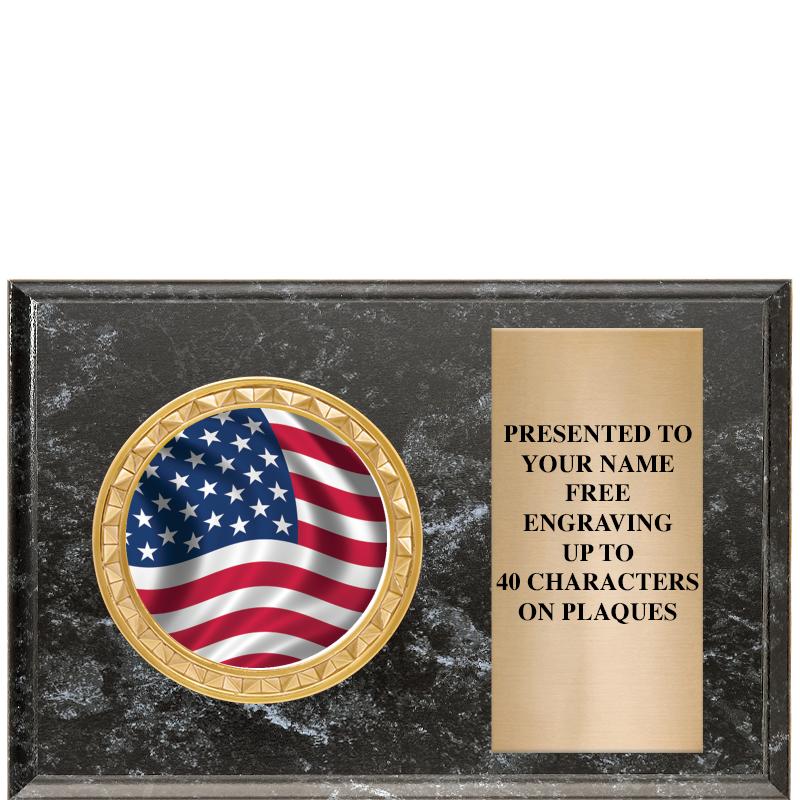 6" X 4" BLACK MBL INSERT PLQ