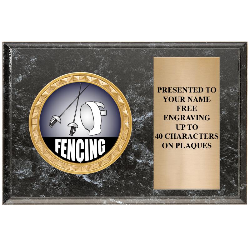 6" X 4" BLACK MBL INSERT PLQ