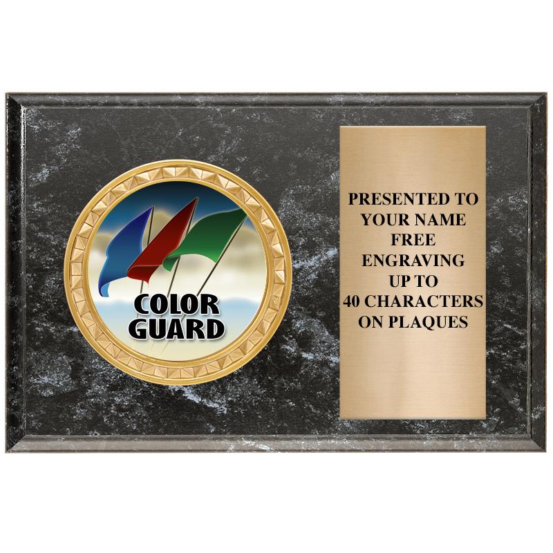 6" X 4" BLACK MBL INSERT PLQ