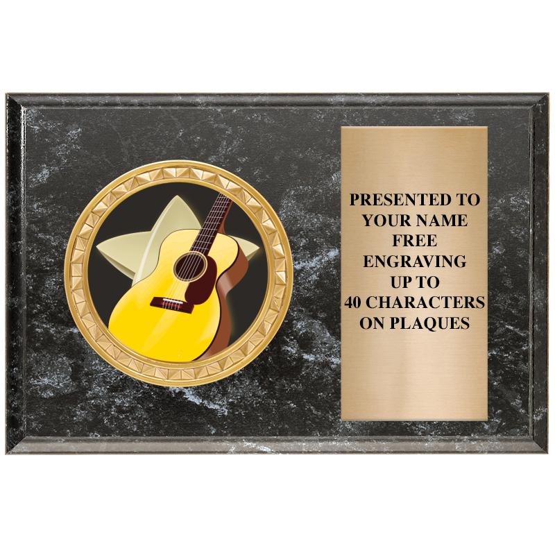 6" X 4" BLACK MBL INSERT PLQ