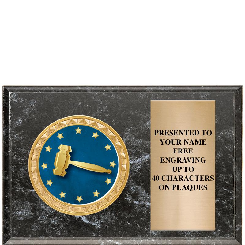 6" X 4" BLACK MBL INSERT PLQ