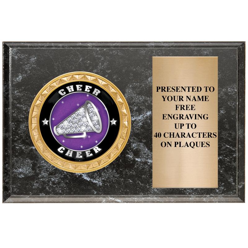 6" X 4" BLACK MBL INSERT PLQ