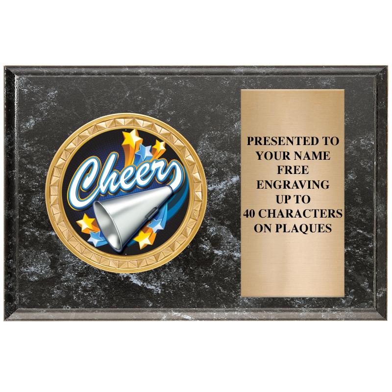 6" X 4" BLACK MBL INSERT PLQ