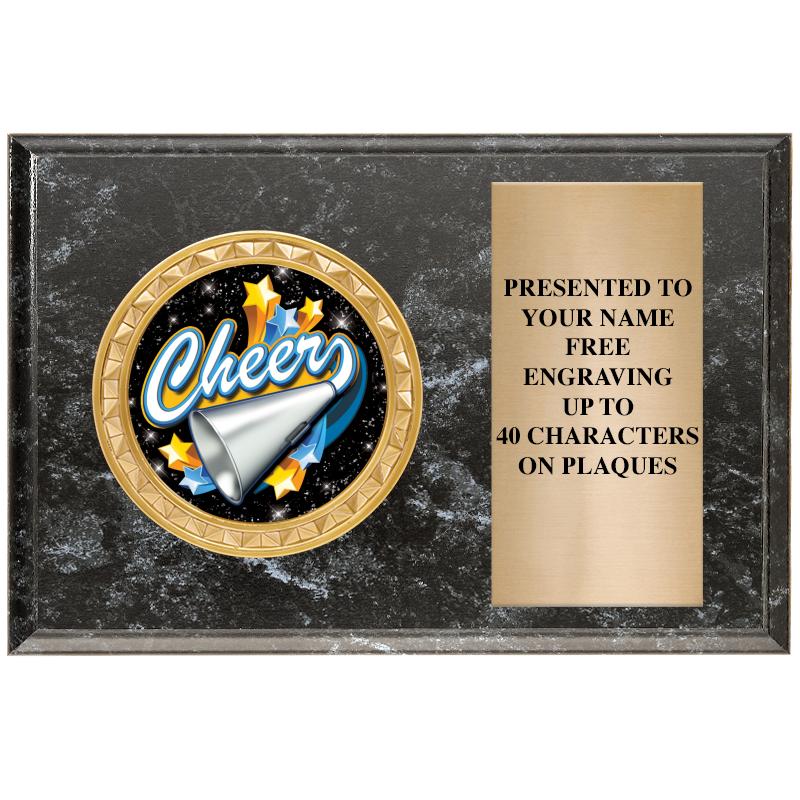 6" X 4" BLACK MBL INSERT PLQ