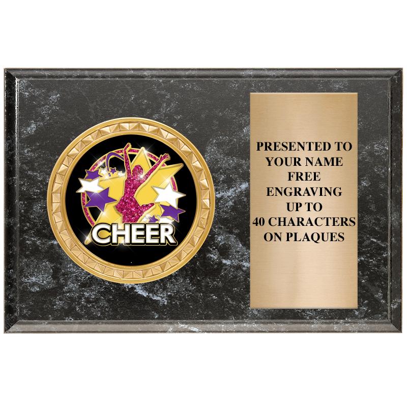 6" X 4" BLACK MBL INSERT PLQ