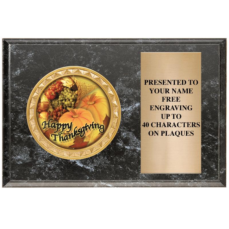 6" X 4" BLACK MBL INSERT PLQ