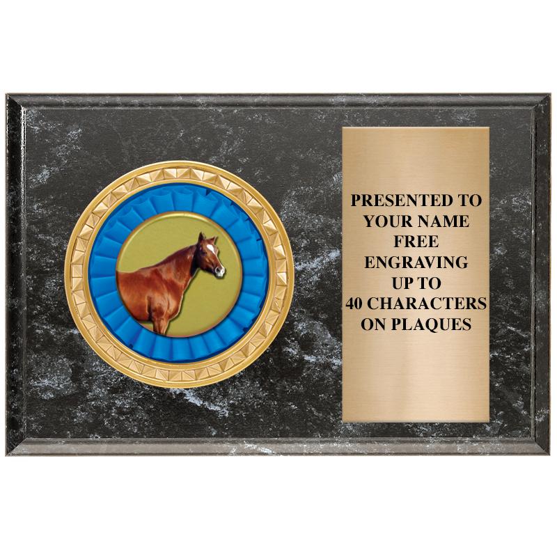 6" X 4" BLACK MBL INSERT PLQ