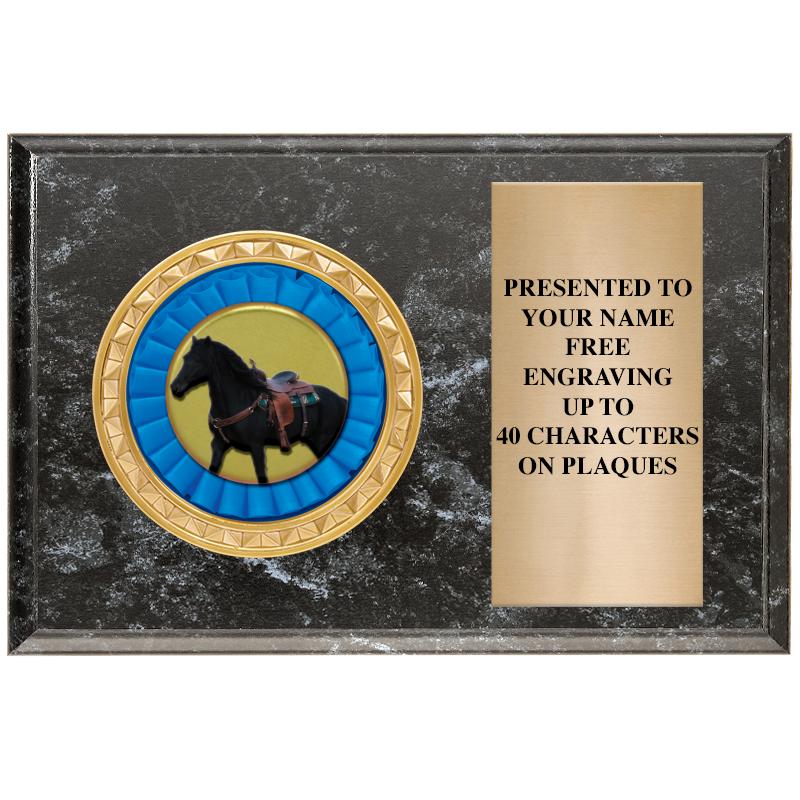 6" X 4" BLACK MBL INSERT PLQ