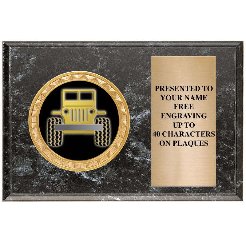 6" X 4" BLACK MBL INSERT PLQ