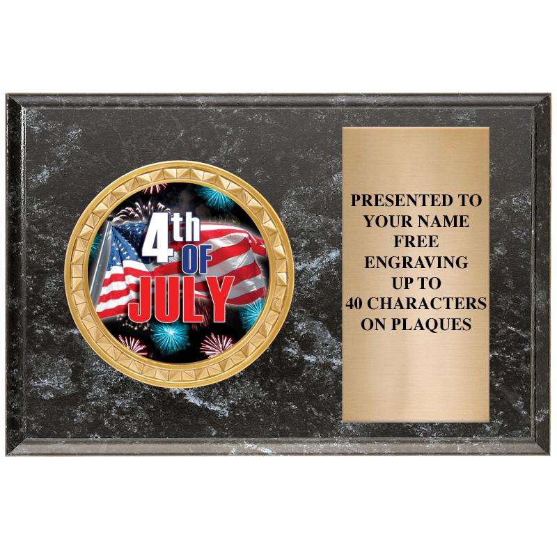 6" X 4" BLACK MBL INSERT PLQ