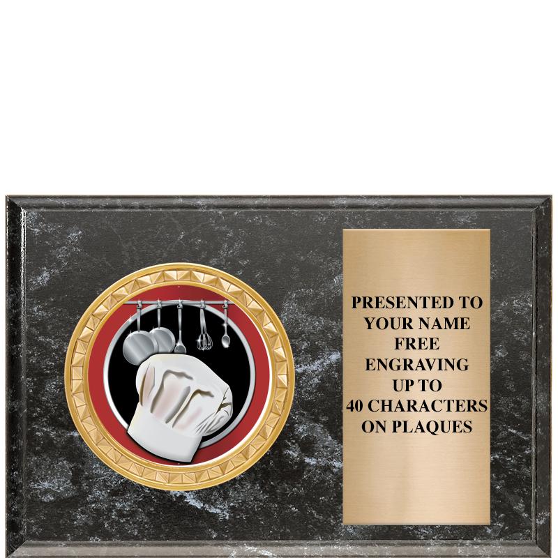 6" X 4" BLACK MBL INSERT PLQ