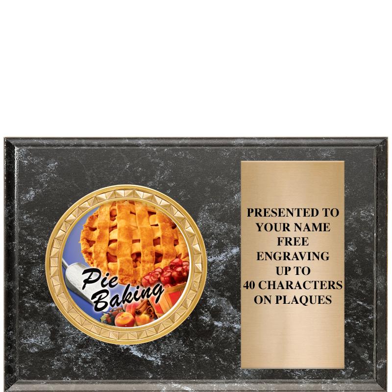 6" X 4" BLACK MBL INSERT PLQ