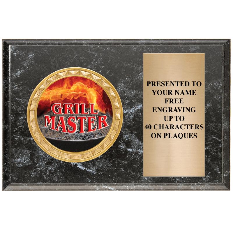 6" X 4" BLACK MBL INSERT PLQ