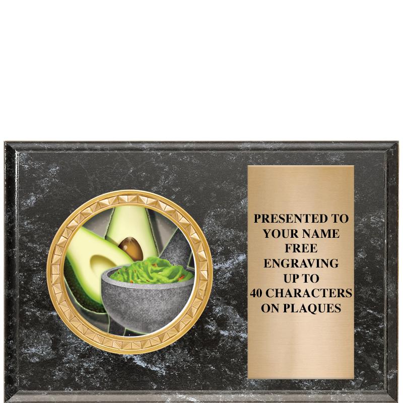 6" X 4" BLACK MBL INSERT PLQ