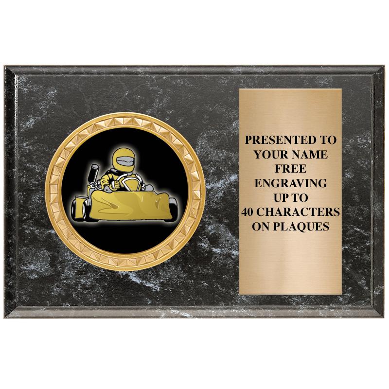 6" X 4" BLACK MBL INSERT PLQ