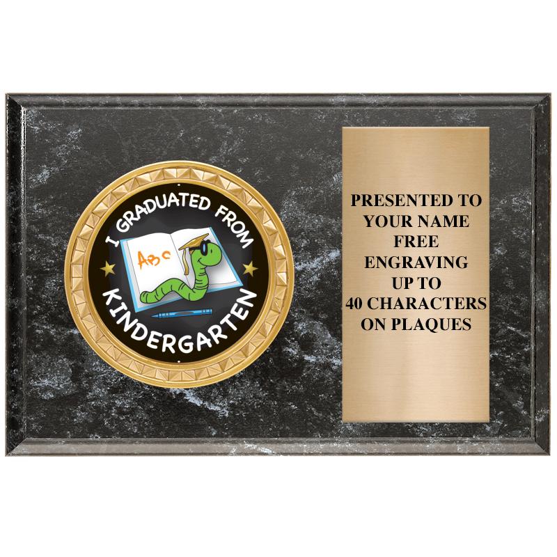 6" X 4" BLACK MBL INSERT PLQ