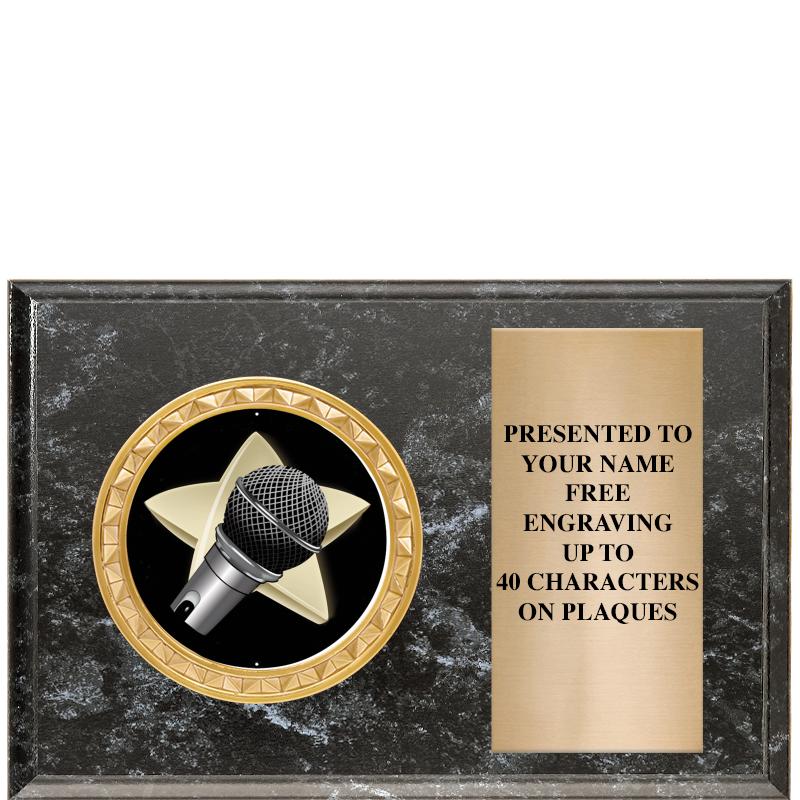 6" X 4" BLACK MBL INSERT PLQ