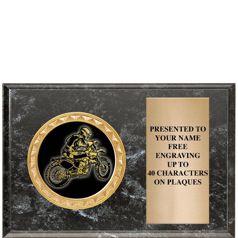 6" X 4" BLACK MBL INSERT PLQ