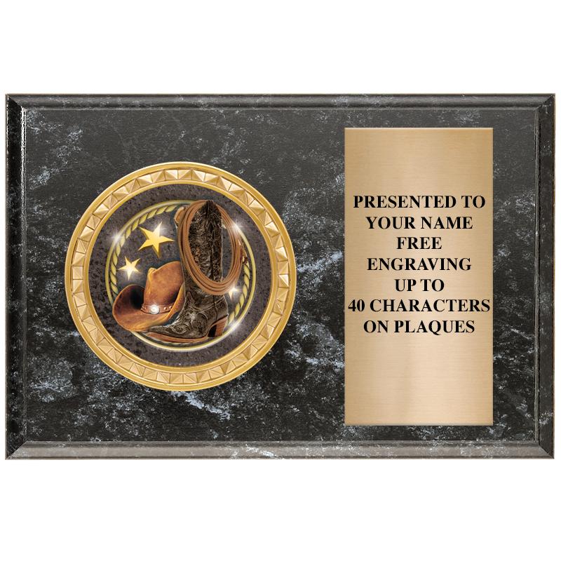 6" X 4" BLACK MBL INSERT PLQ