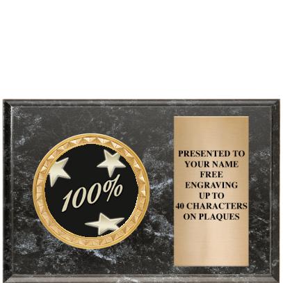 6" X 4" BLACK MBL INSERT PLQ