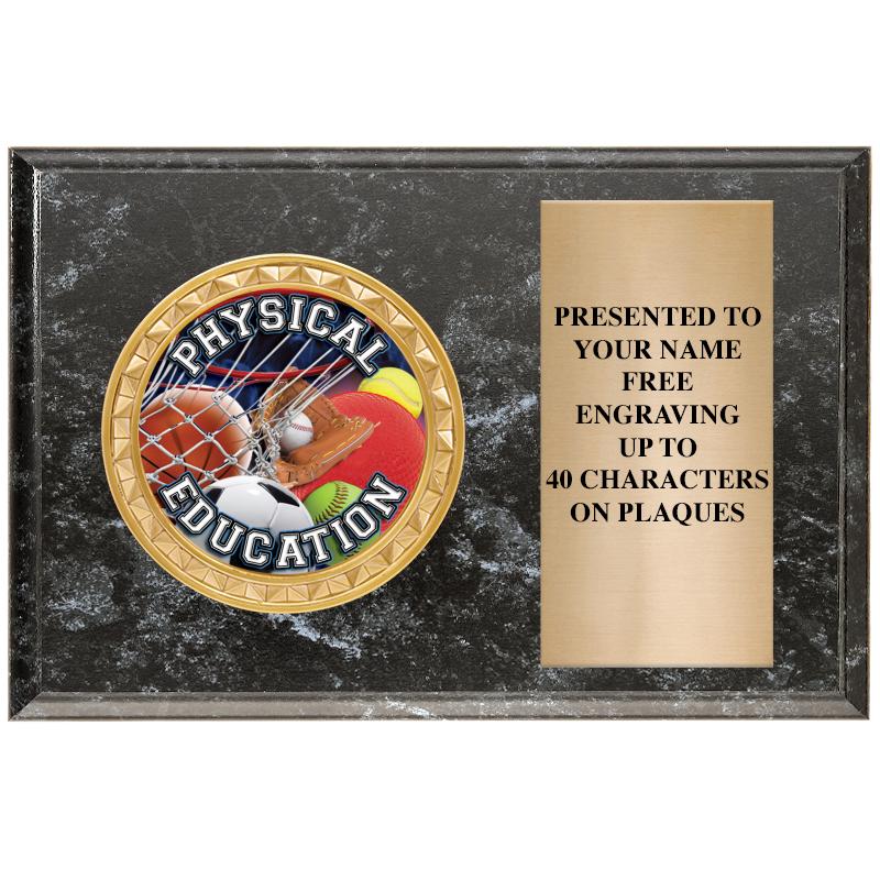 6" X 4" BLACK MBL INSERT PLQ