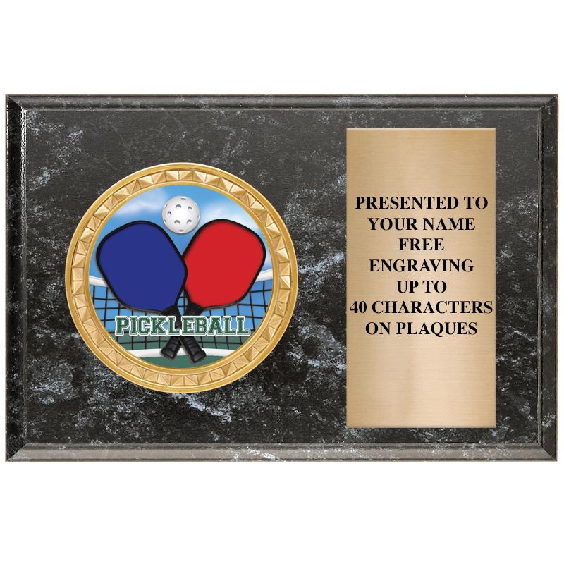 6" X 4" BLACK MBL INSERT PLQ