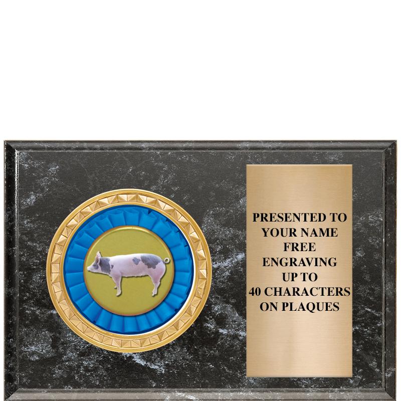 6" X 4" BLACK MBL INSERT PLQ