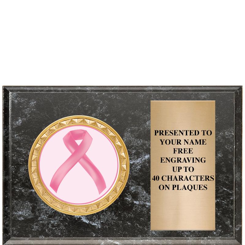 6" X 4" BLACK MBL INSERT PLQ