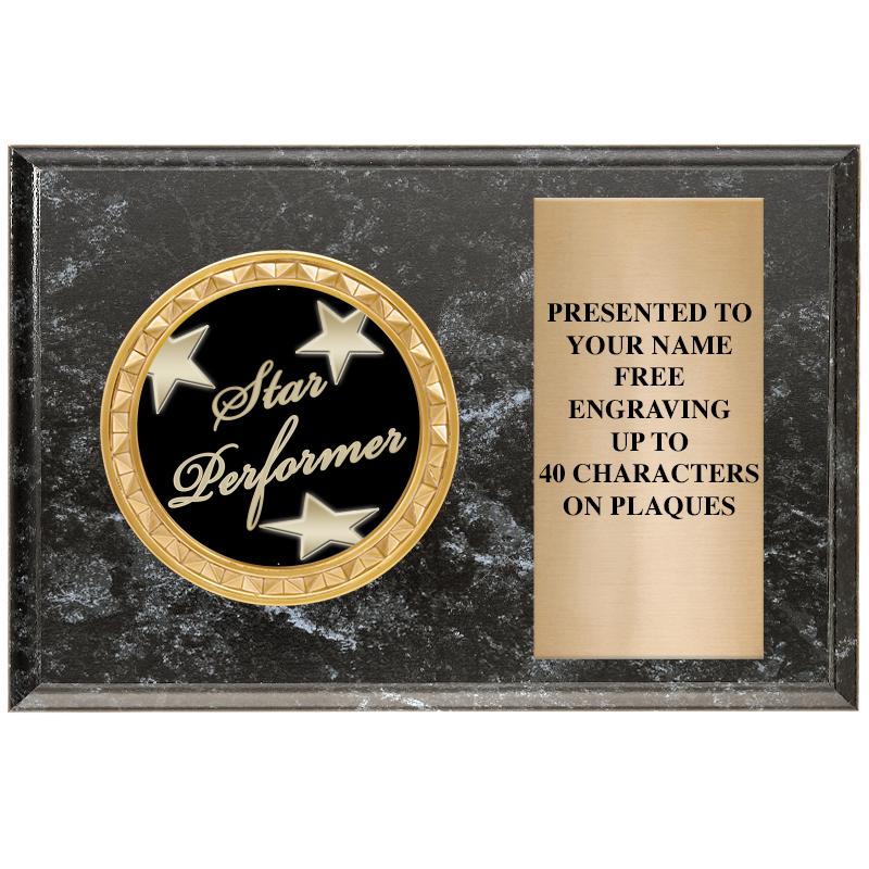 6" X 4" BLACK MBL INSERT PLQ