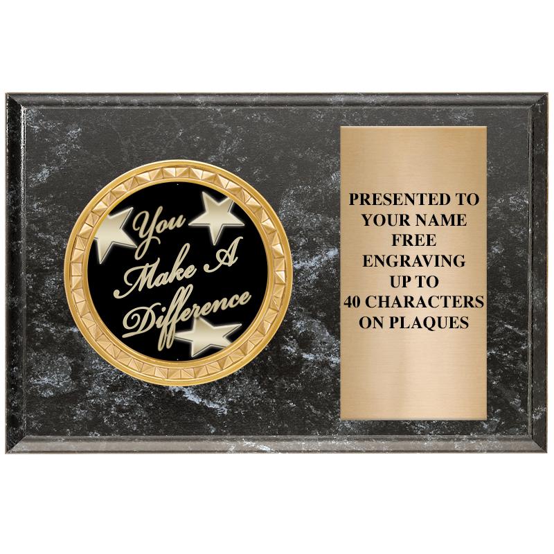 6" X 4" BLACK MBL INSERT PLQ