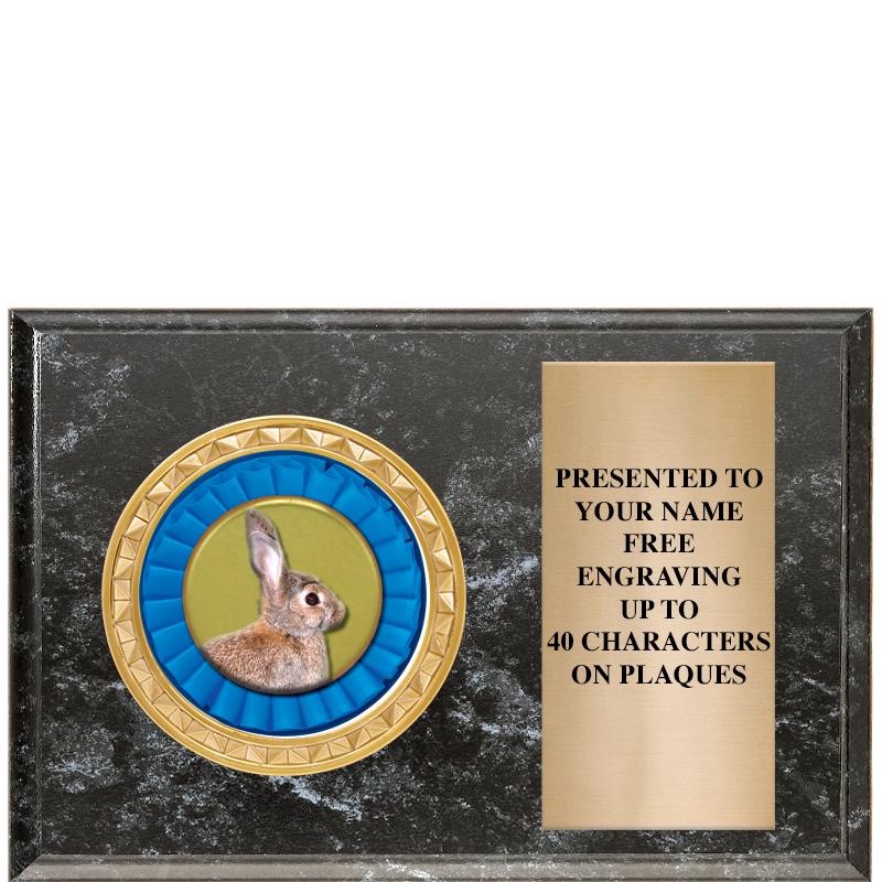 6" X 4" BLACK MBL INSERT PLQ