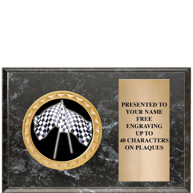 6" X 4" BLACK MBL INSERT PLQ