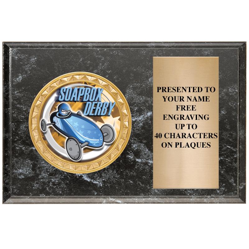 6" X 4" BLACK MBL INSERT PLQ