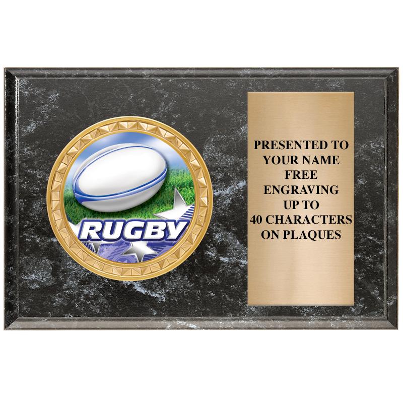 6" X 4" BLACK MBL INSERT PLQ