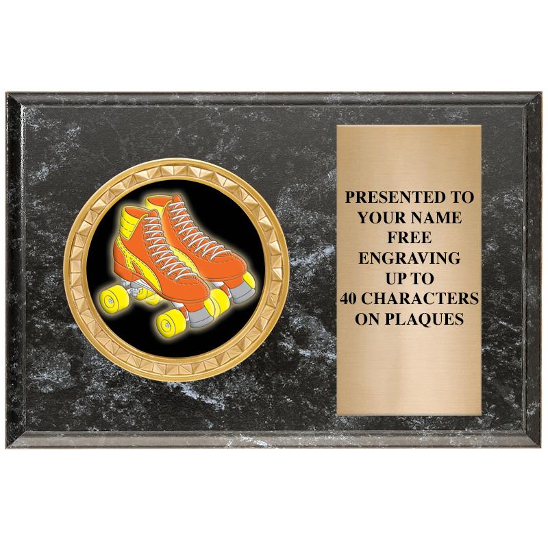 6" X 4" BLACK MBL INSERT PLQ