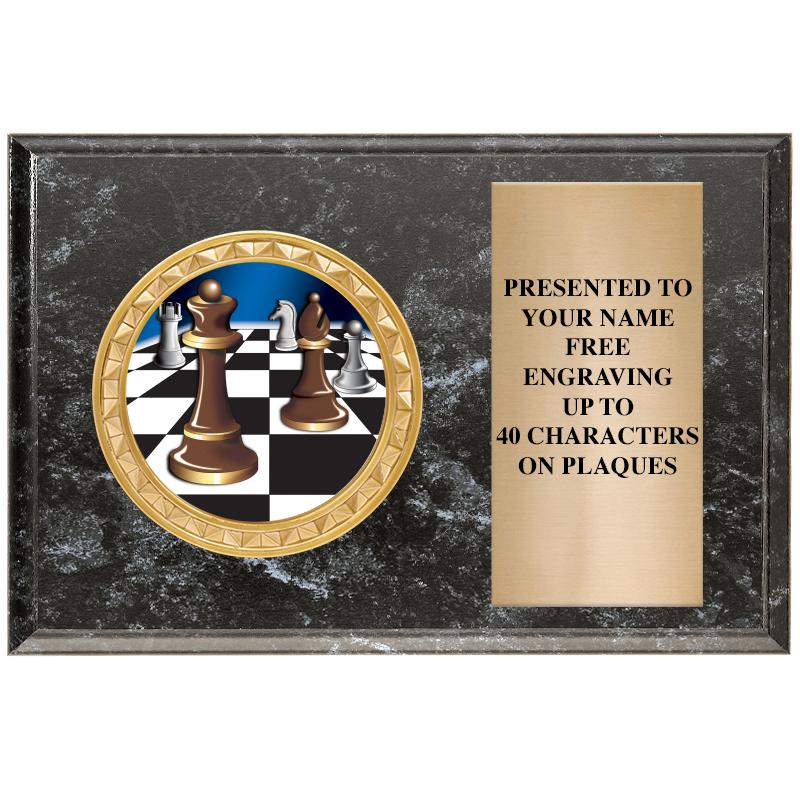 6" X 4" BLACK MBL INSERT PLQ