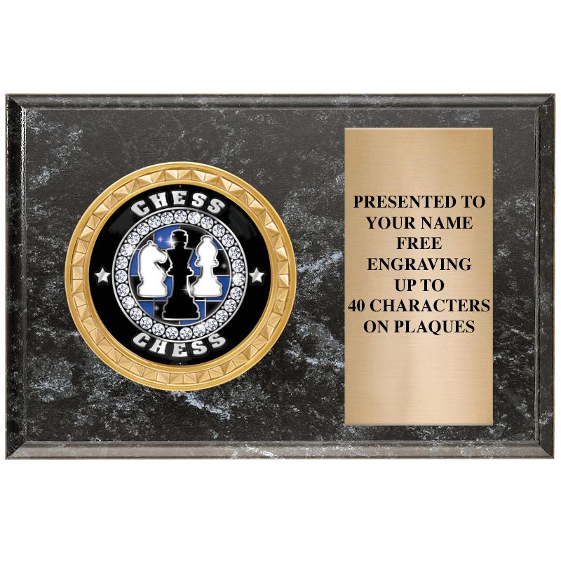 6" X 4" BLACK MBL INSERT PLQ