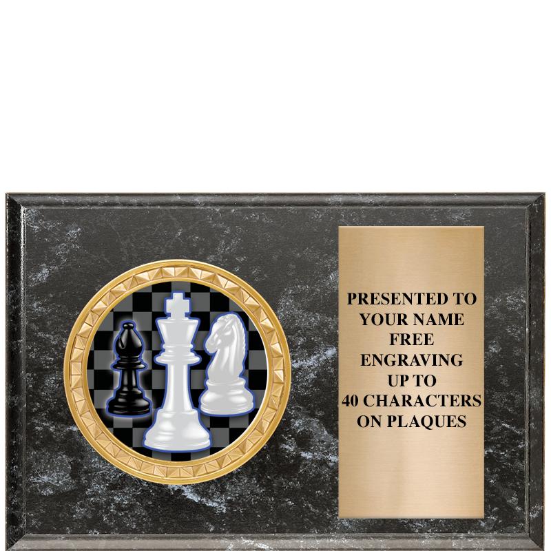 6" X 4" BLACK MBL INSERT PLQ