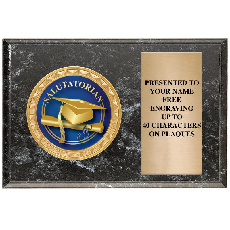 6" X 4" BLACK MBL INSERT PLQ