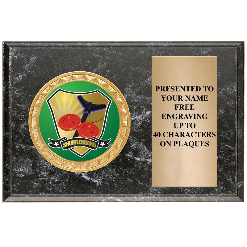 6" X 4" BLACK MBL INSERT PLQ