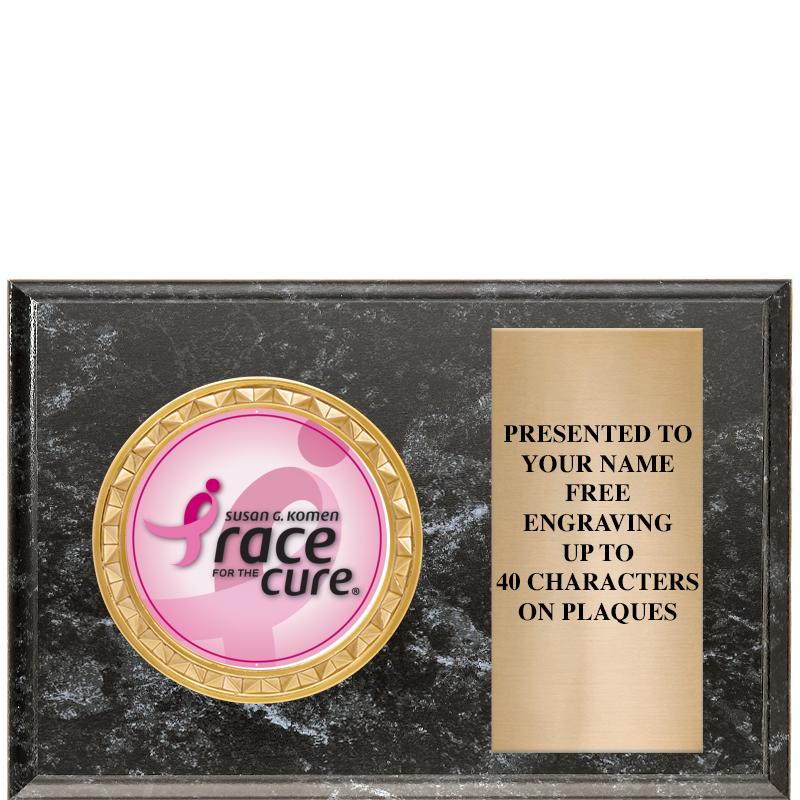 6" X 4" BLACK MBL INSERT PLQ