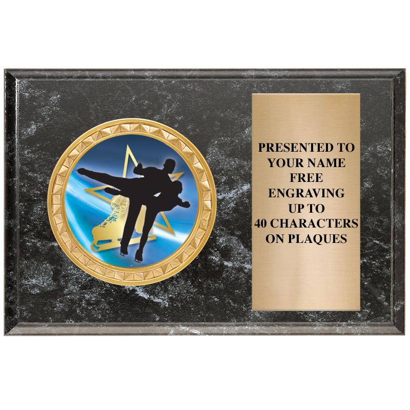 6" X 4" BLACK MBL INSERT PLQ