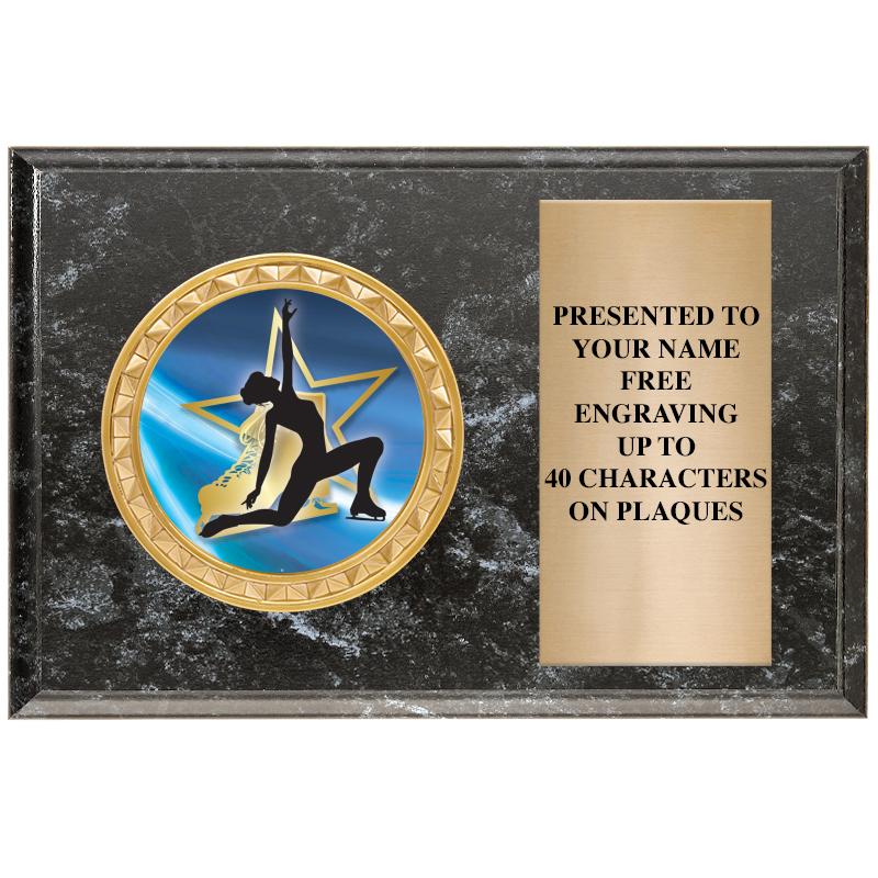 6" X 4" BLACK MBL INSERT PLQ