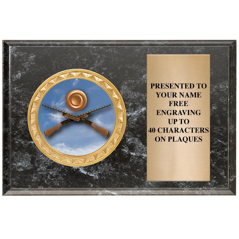 6" X 4" BLACK MBL INSERT PLQ