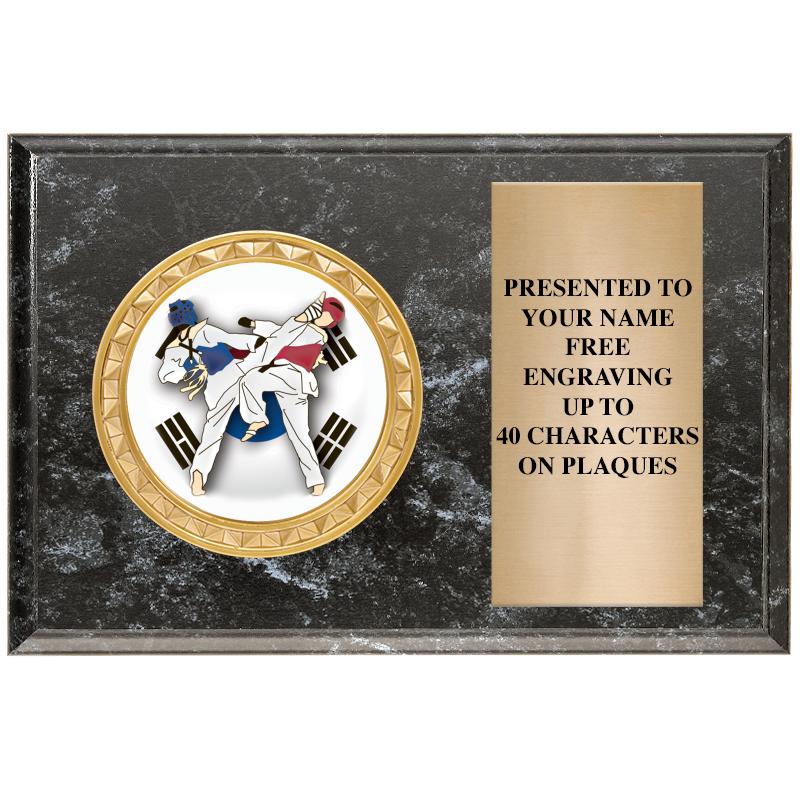 6" X 4" BLACK MBL INSERT PLQ