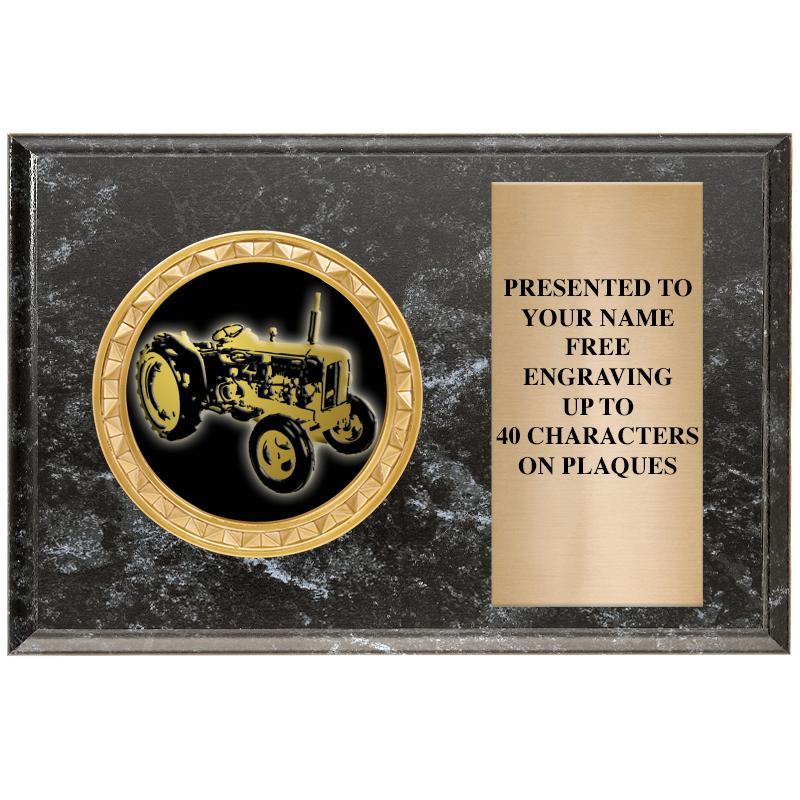 6" X 4" BLACK MBL INSERT PLQ