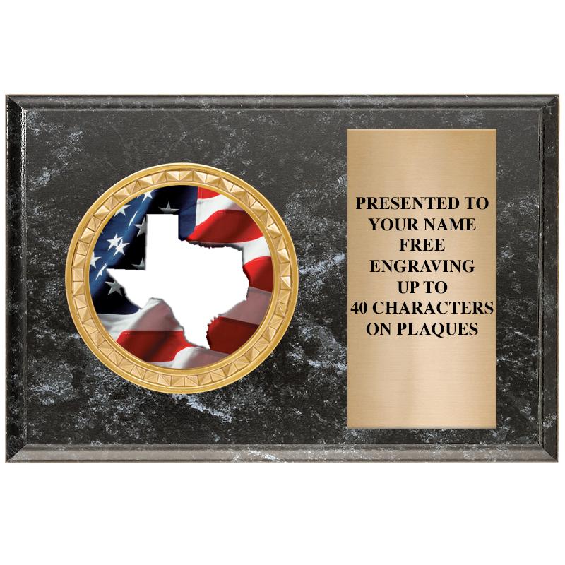 6" X 4" BLACK MBL INSERT PLQ