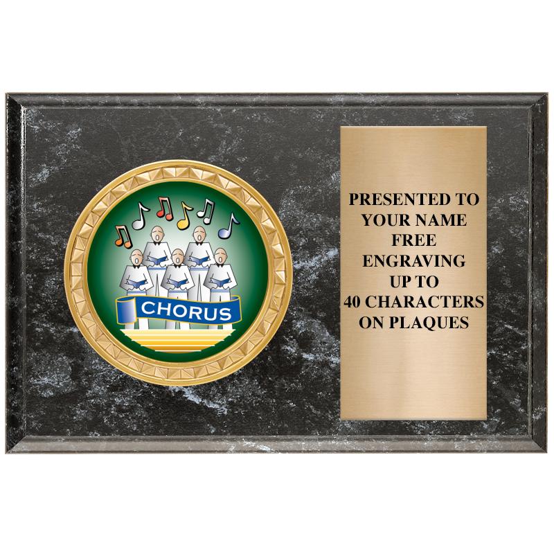 6" X 4" BLACK MBL INSERT PLQ