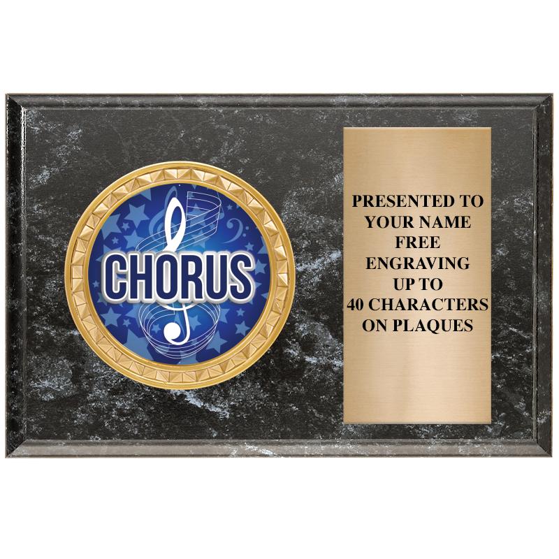 6" X 4" BLACK MBL INSERT PLQ